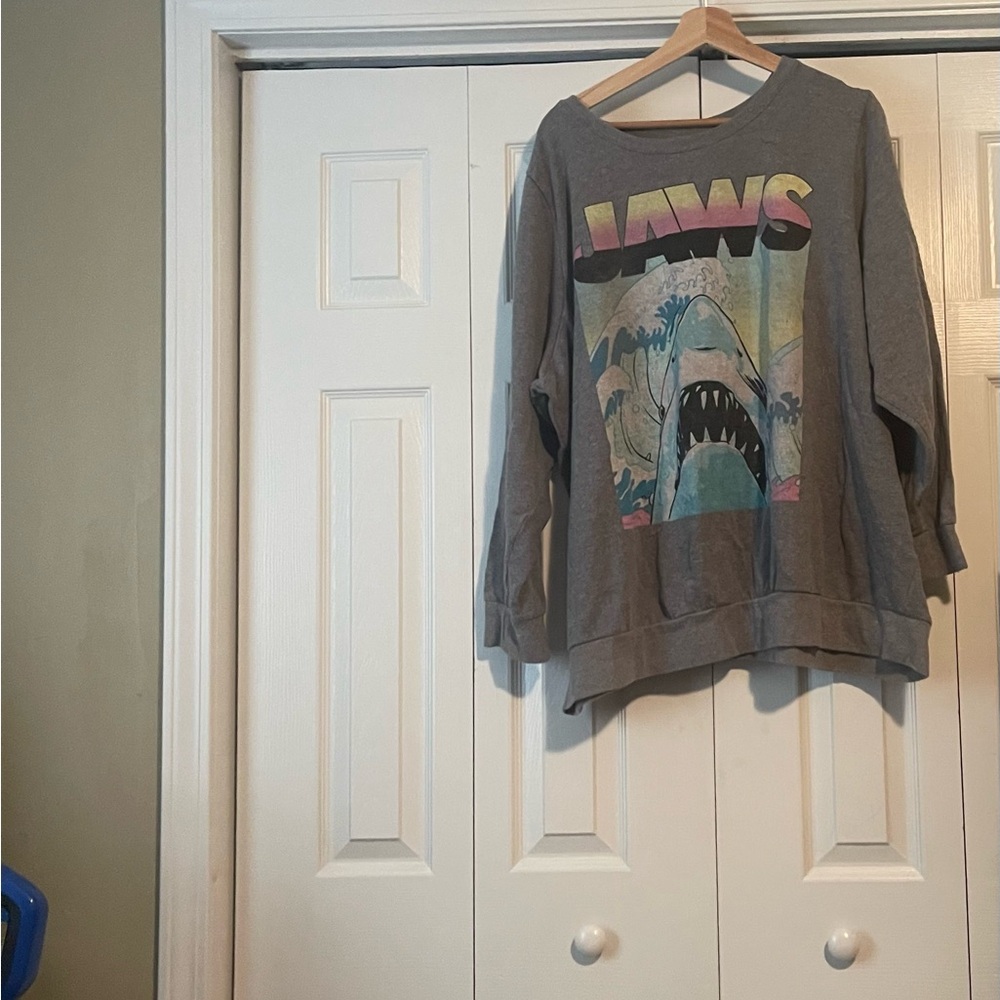 Torrid Gray Jaws Graphic Sweatshirt